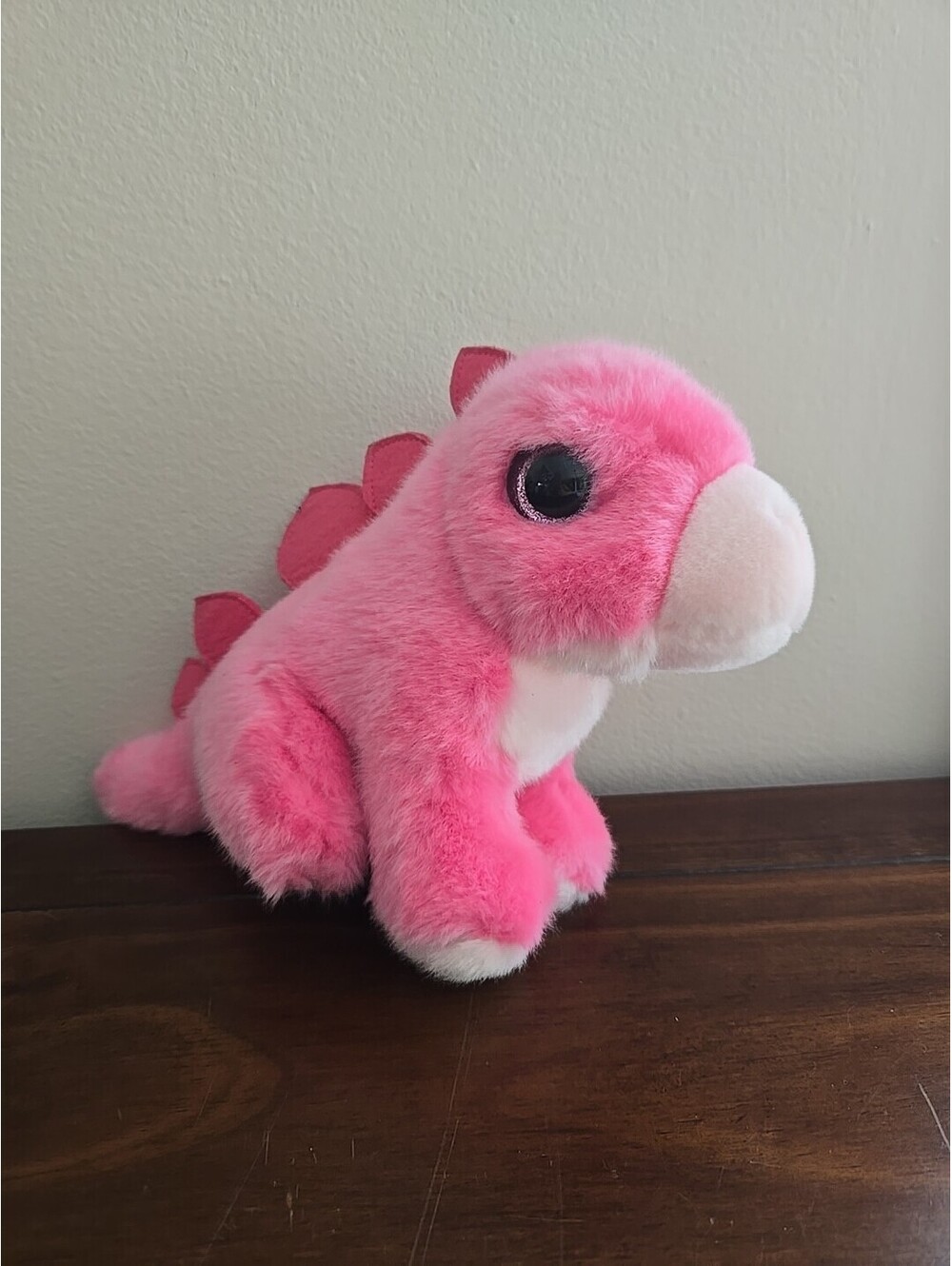 Adventure Planet PInk Dinosaur 7" Plush Toy Stuffed Animal Glitter Eyes